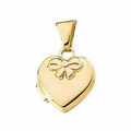 14K Yellow Embossed Bow Locket